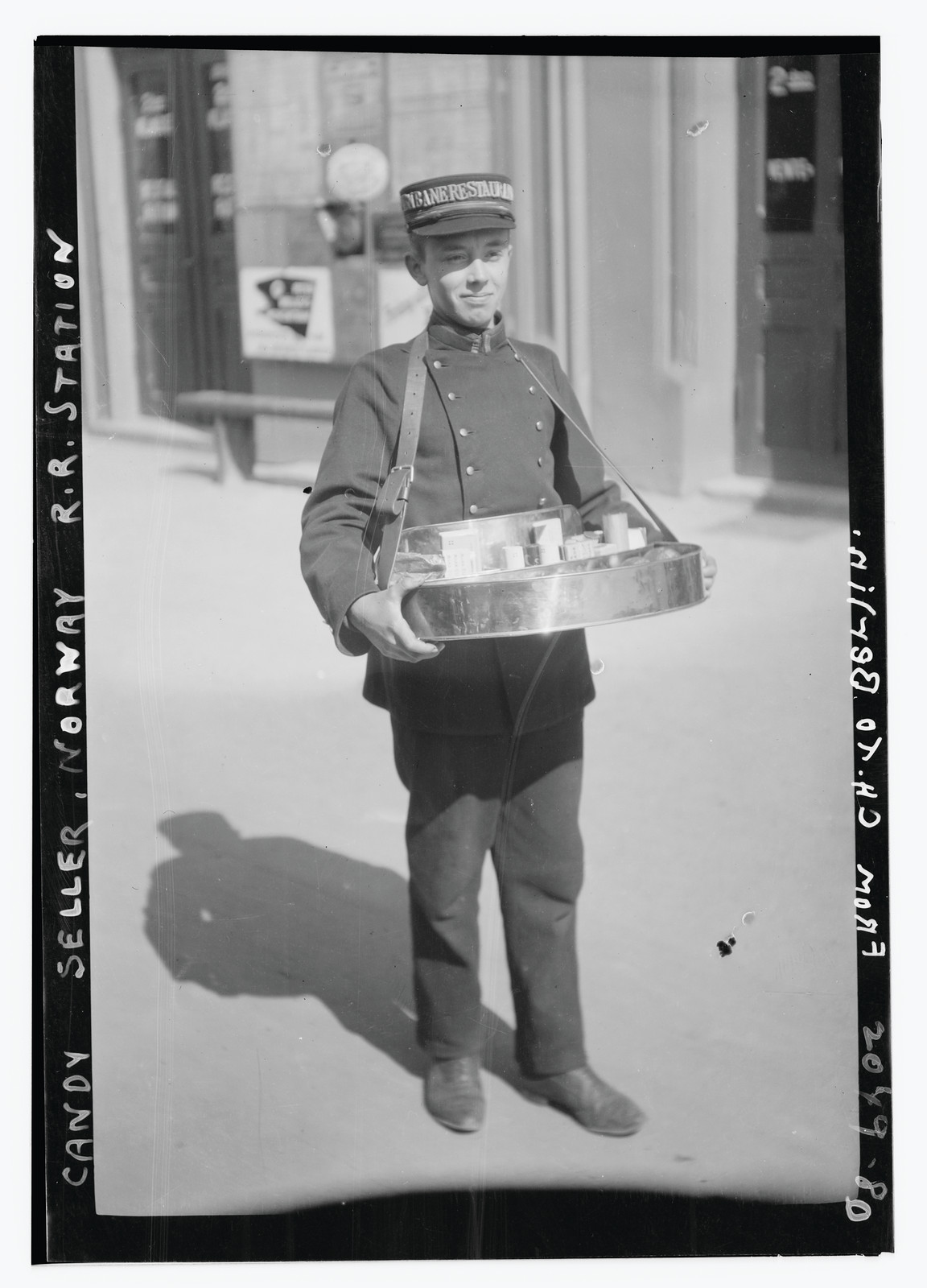 Candy seller. Norway Railroad Station, n/a — historic photograph