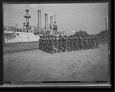 U.S.S. Brooklyn, Marine guard company drill