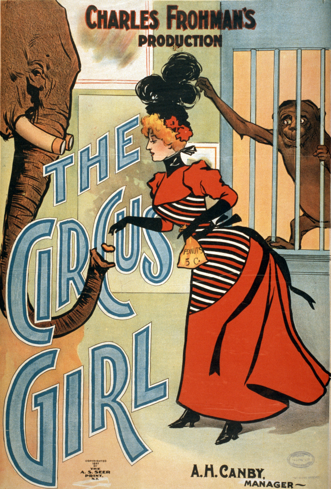 Charles Frohmans production The circus girl, 1897 — vintage poster