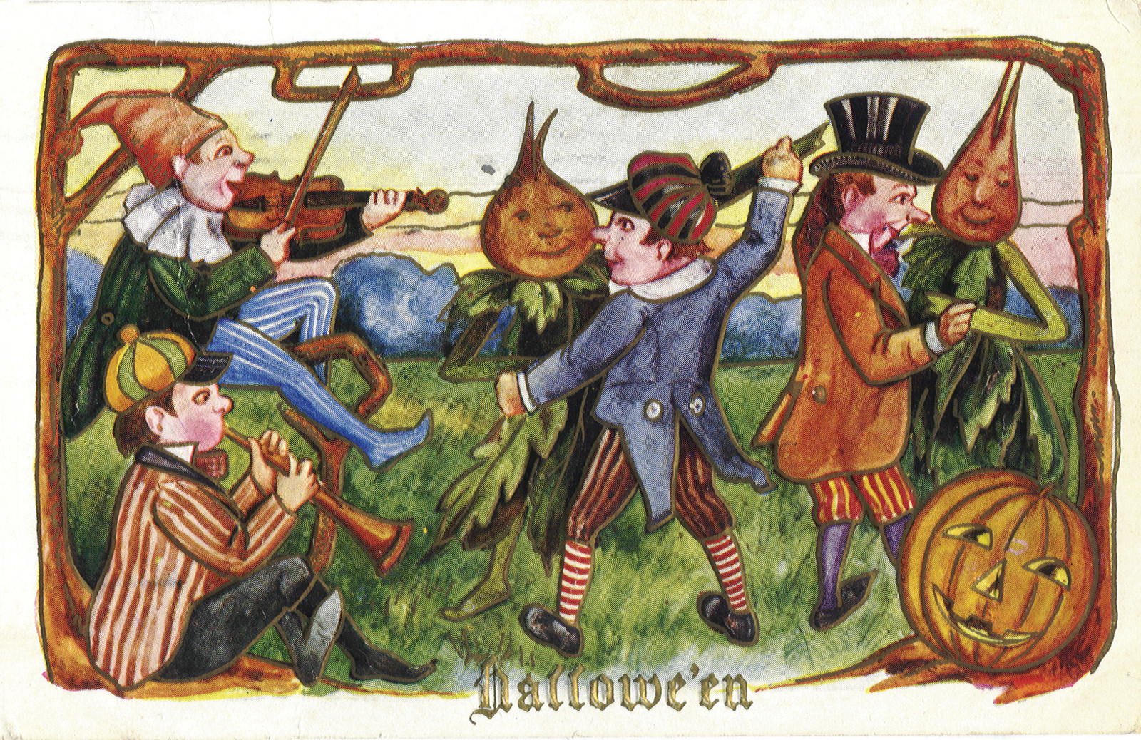 Halloween -- Ancient And Modern, c. 1909-1910 — historic drawing