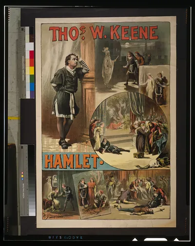 Thos. W. Keene in Hamlet theater poster
