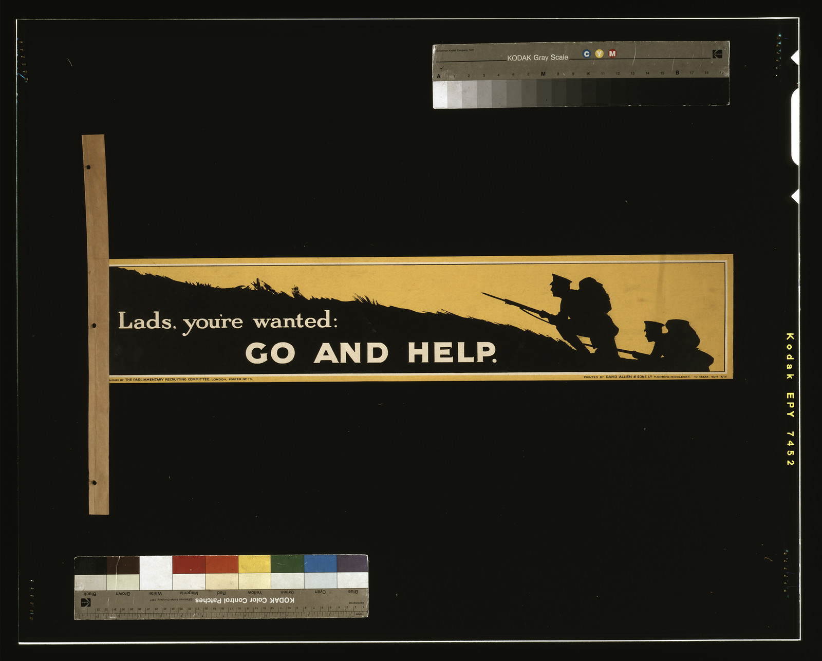 Lads, you're wanted: go and help / printed by David Allen & Sons Ld., Harrow, Middlesex., London : Parliamentary Recruiting Committee, [1915] — vintage poster