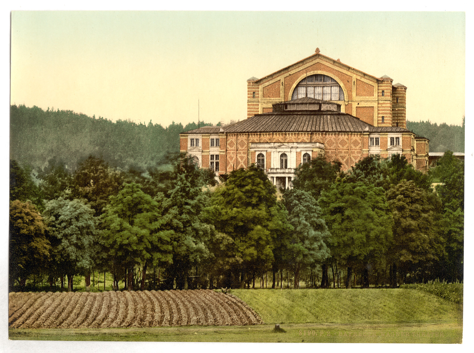 Wagners theater (i.e. Festspielhaus) Bayreuth Bavaria Germany, [between ca. 1890 and ca. 1900]. — vintage poster