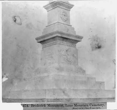 Broderick Monument, Lone Mountain Cemetery, San Francisco - Close-up view