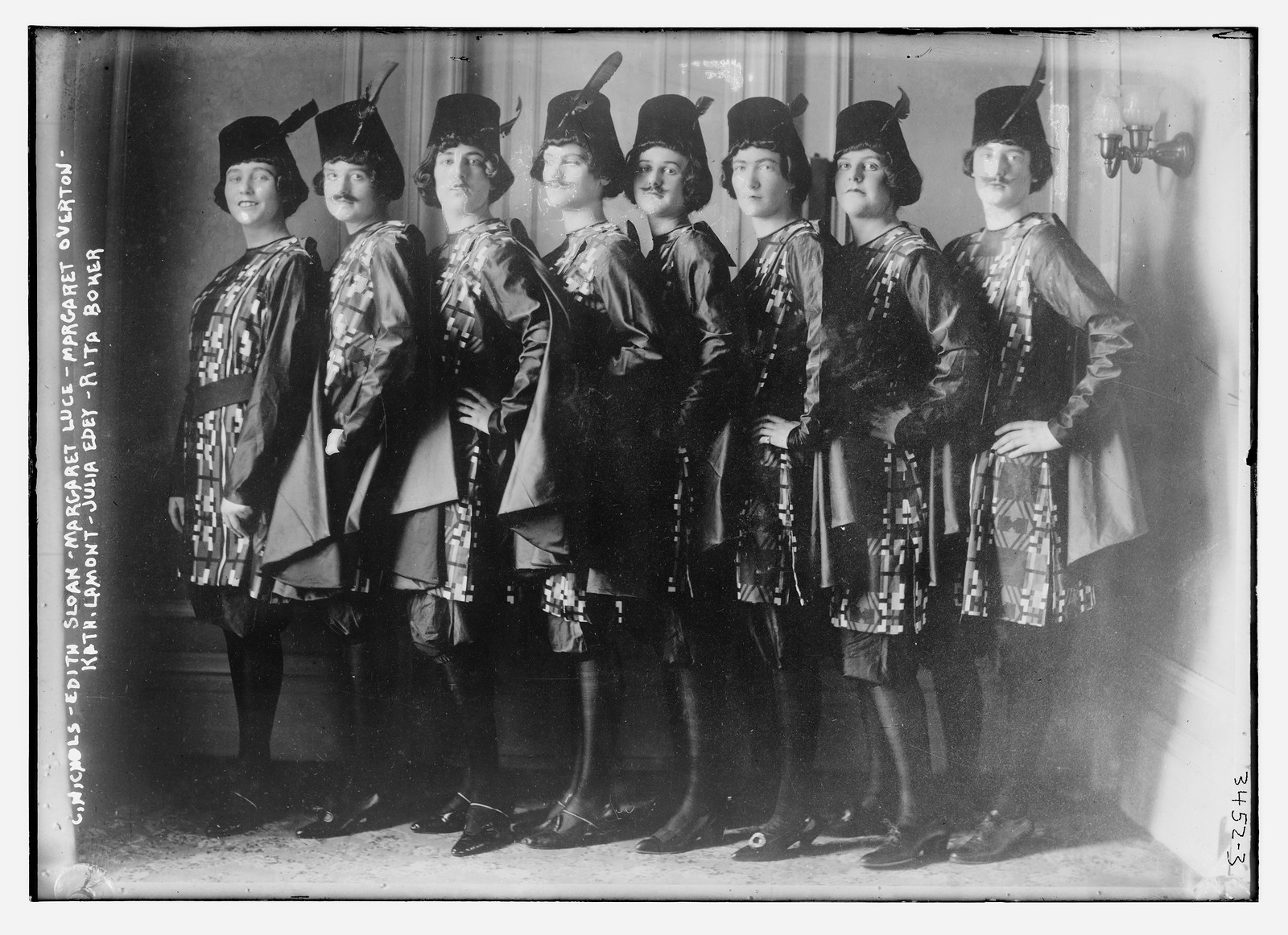 C. Nichols -- Edith Sloan -- Margaret Luce -- Margaret Overton -- Kath. Lamont -- Julia Edey -- Rita Boker, n/a — historic photograph