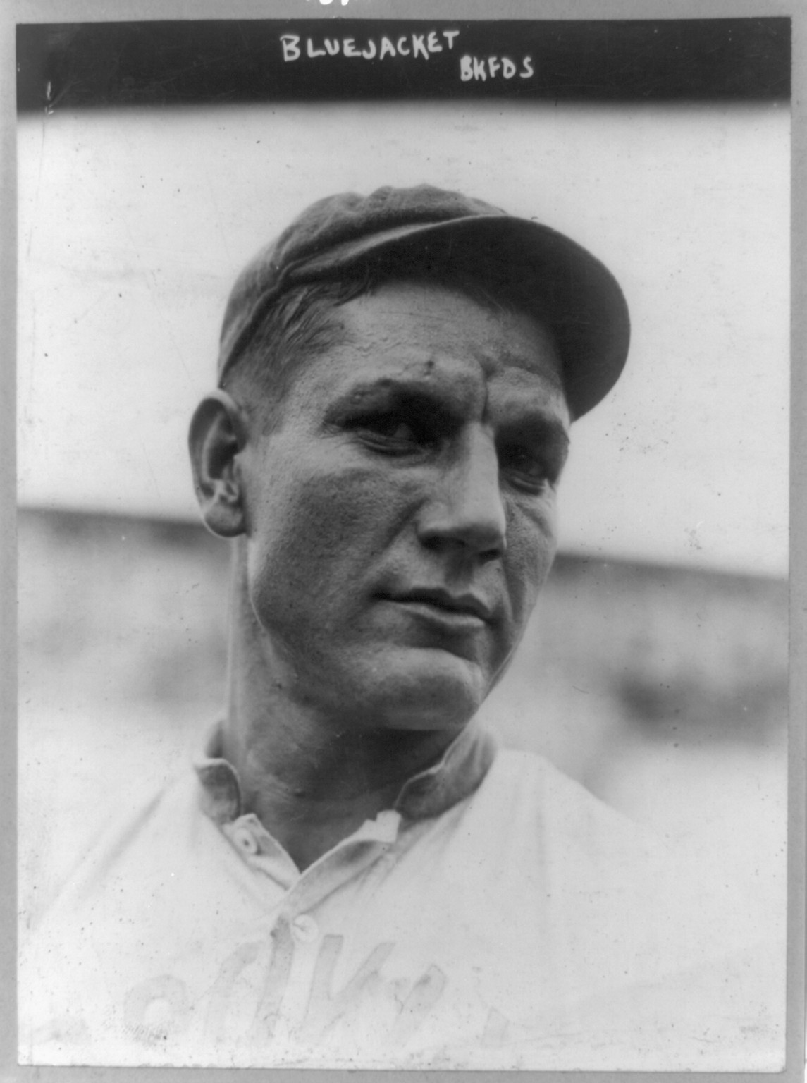 [James Bluejacket, baseball player, head-and-shoulders portrait, facing right, in uniform of Brooklyn Feds], 1914 August 31. — historic photograph