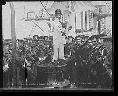 Vintage Nautical Print - New York City - U.S.S. New York, 1899