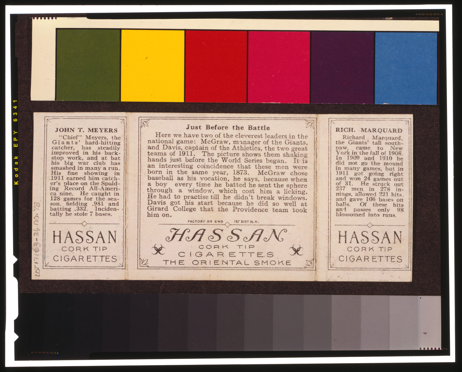 Hassan Triple Folders (T202), 1912 — historic print