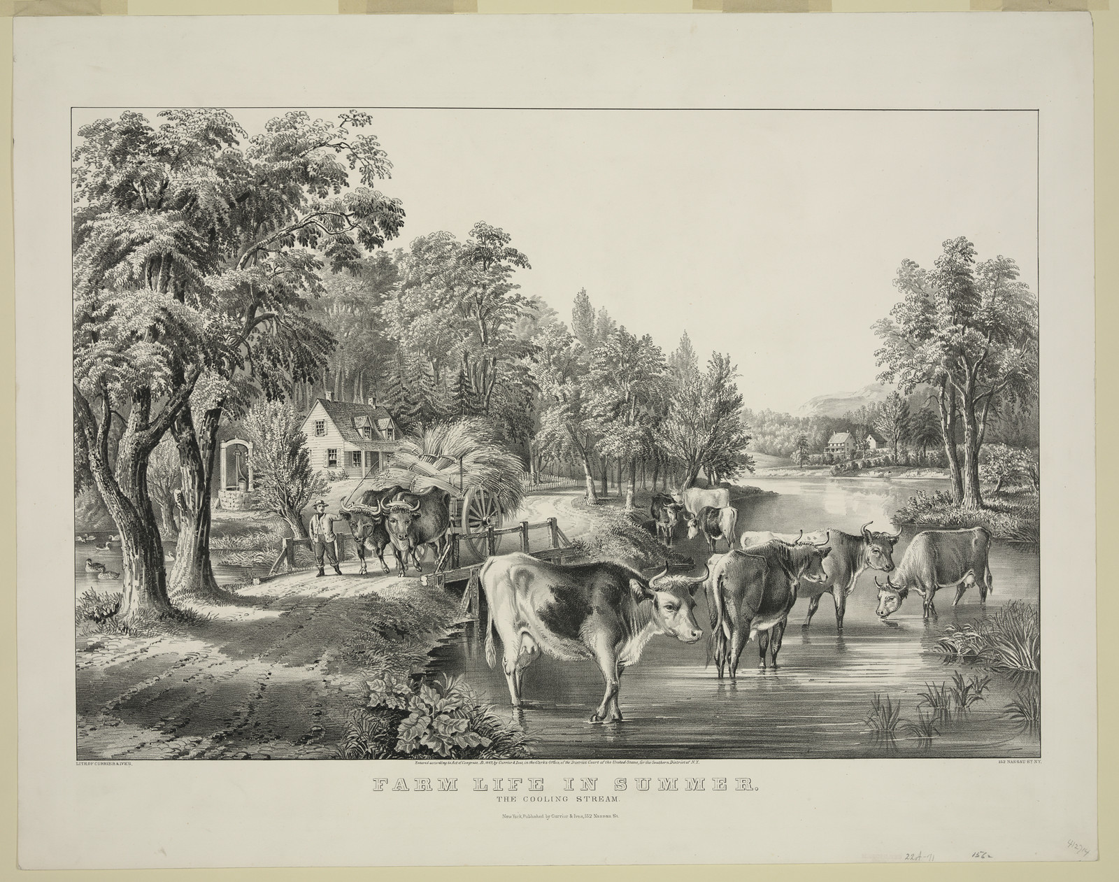 Farm Life in Summer: The Cooling Stream — historic image