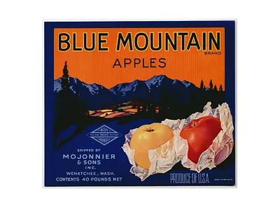 Blue Mountain Apples crate label