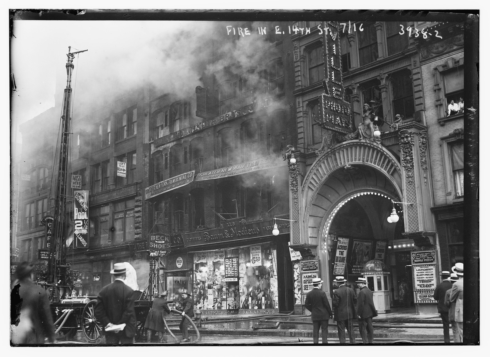 Fire, E. 14th St., 1916, 1916 — historic photograph