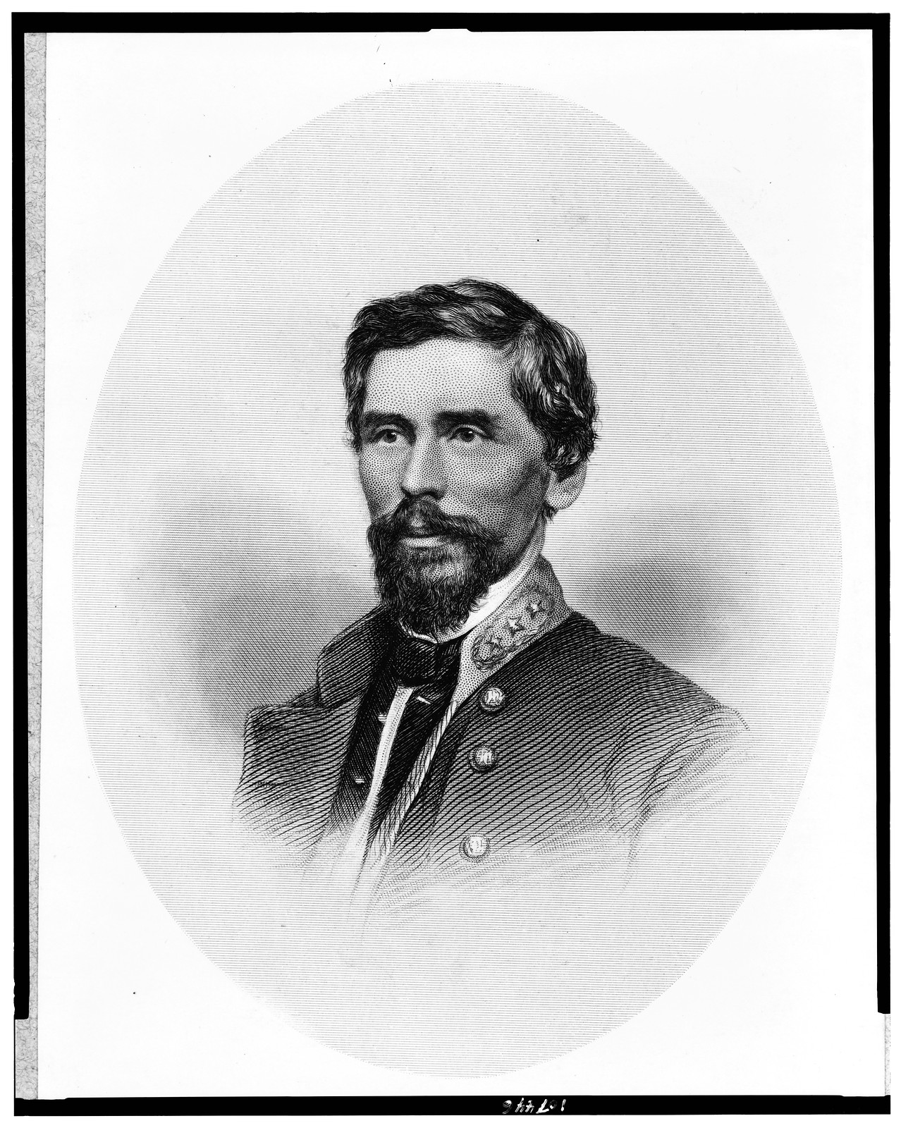 [Maj. General Patrick R. Cleburne, head-and-shoulders portrait, facing left], [between 1860 and 1870?] — antique engraving