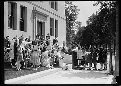 Antique Portrait - Cho Cho the Clown With Children