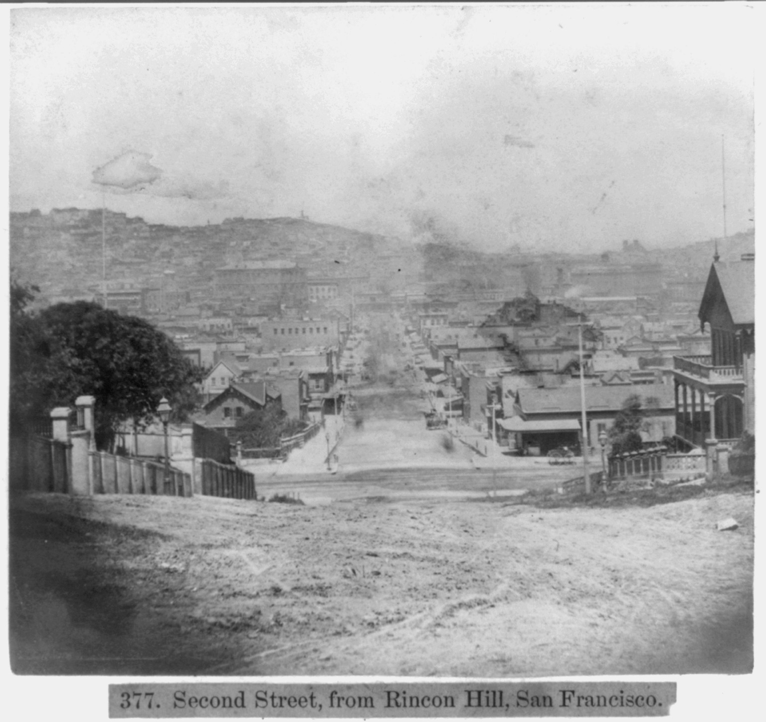 Second Street, from Rincon Hill, San Francisco, [published 1866] — historic photograph