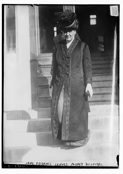 Jane Addams Leaves Mercy Hosp.
