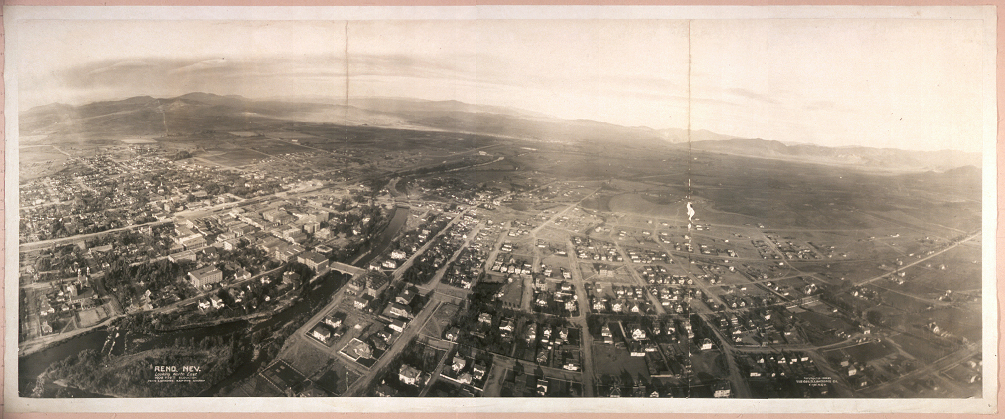 Reno from Airship, Nevada, 1908, 1908 — historic image