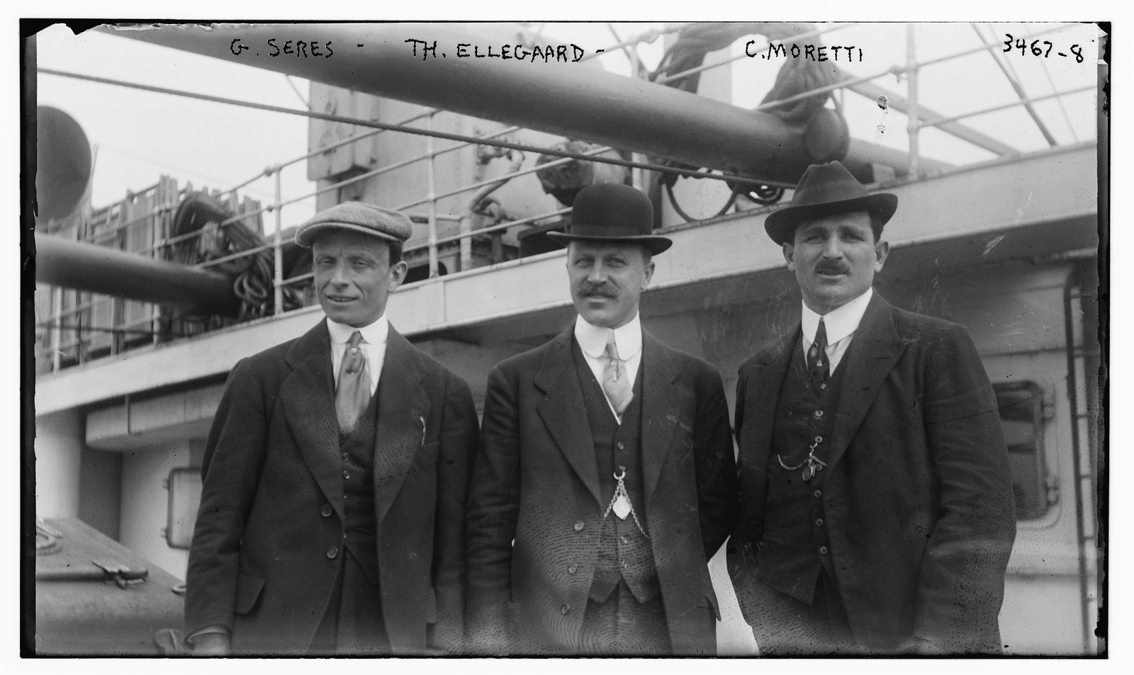 G. Seres -- Th. Ellegaard -- C. Moretti, n/a — historic photograph