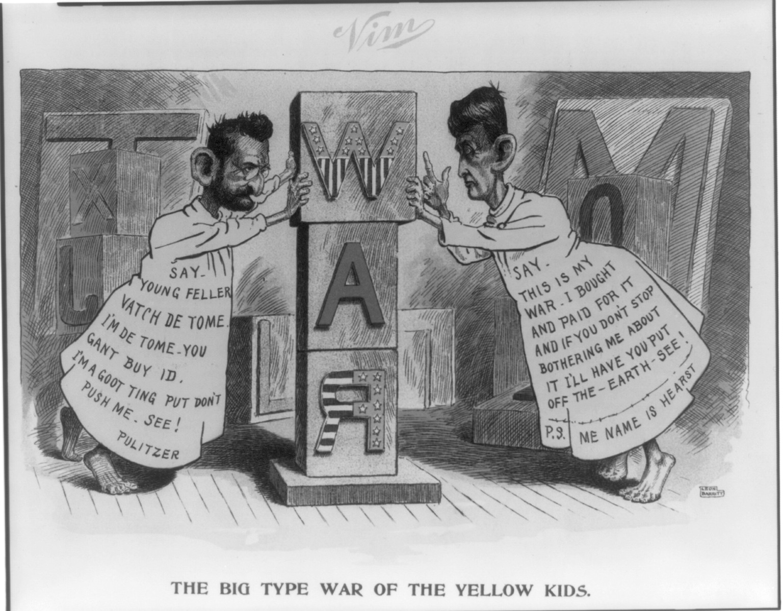 The big type war of the yellow kids / Leon Barritt., 1898 June 29. — antique lithograph