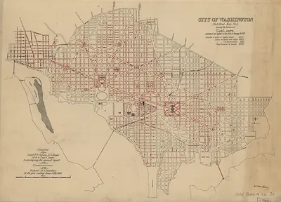 City of Washington, Statistical Map No. 5, showing the location of Gas Lamps