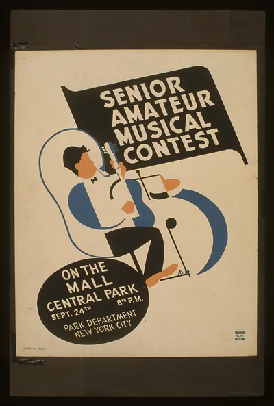 Senior amateur musical contest On the mall Central Park / AD(?) [monogram]