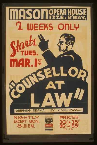 Counsellor at law Gripping drama by Elmer Rice.