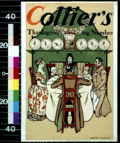 Collier's Thanksgiving Number cover, family dinner scene