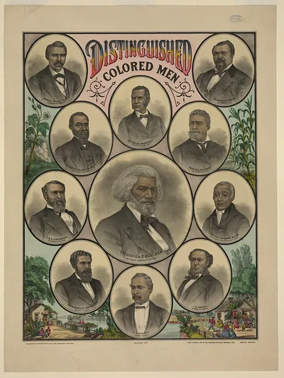 Distinguished Colored Men, oval portrait lithograph poster