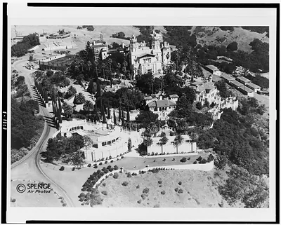 Antique Architecture - Aerial view of William R. Hearst's castle at San