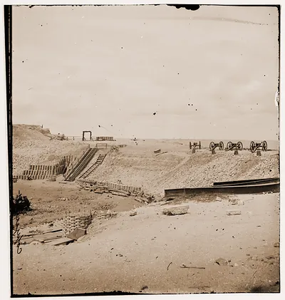 Charleston South Carolina. Interior view of Fort Sumter on the occasion of the rais