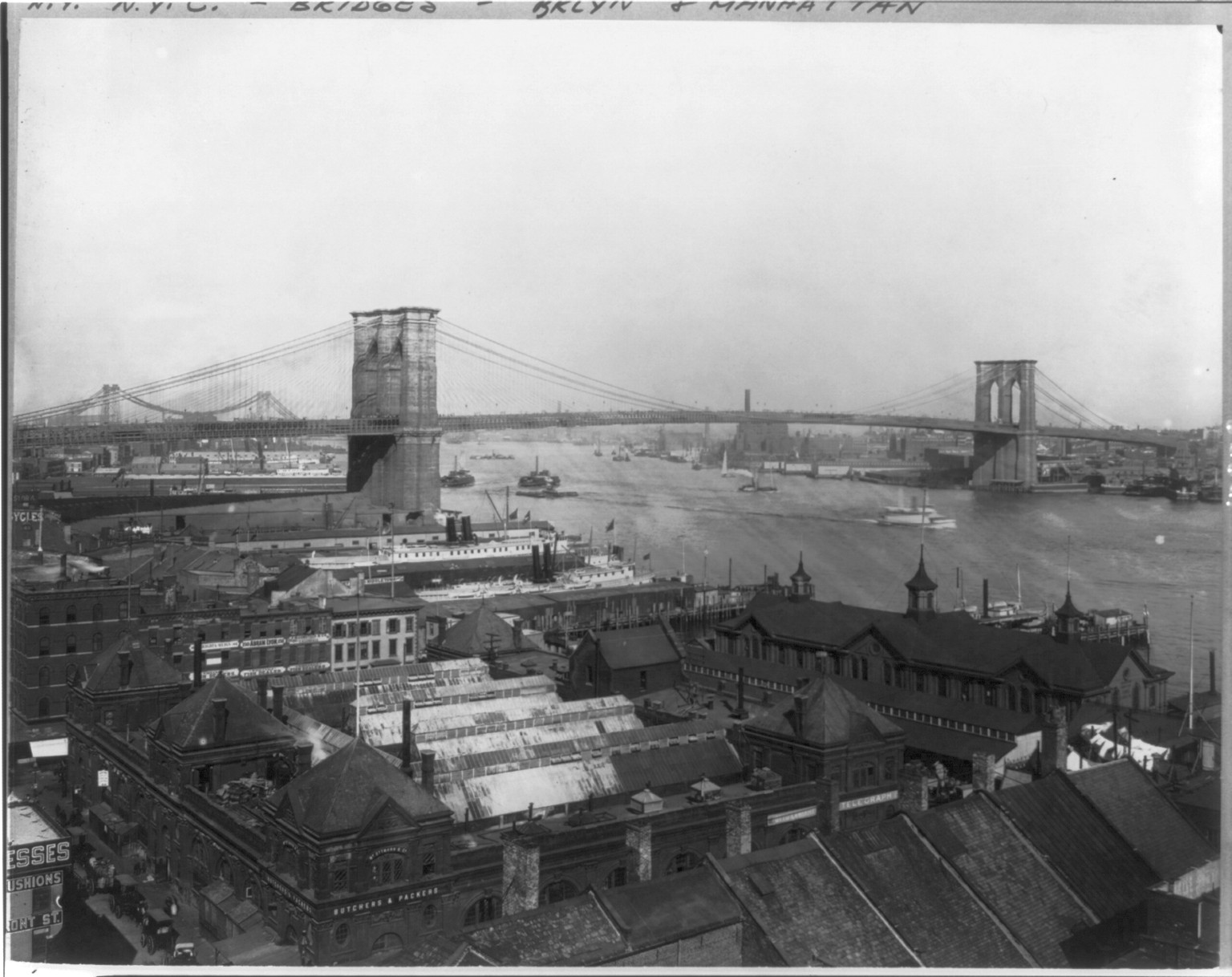 A glimpse of East River [i.e. Brooklyn] Bridge, N.Y.C. — historic photograph