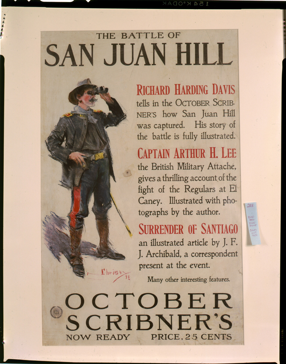 The Battle of San Juan Hill [by] Richard Harding Davis ... October Scribner's / Christy., [18]98. — vintage poster