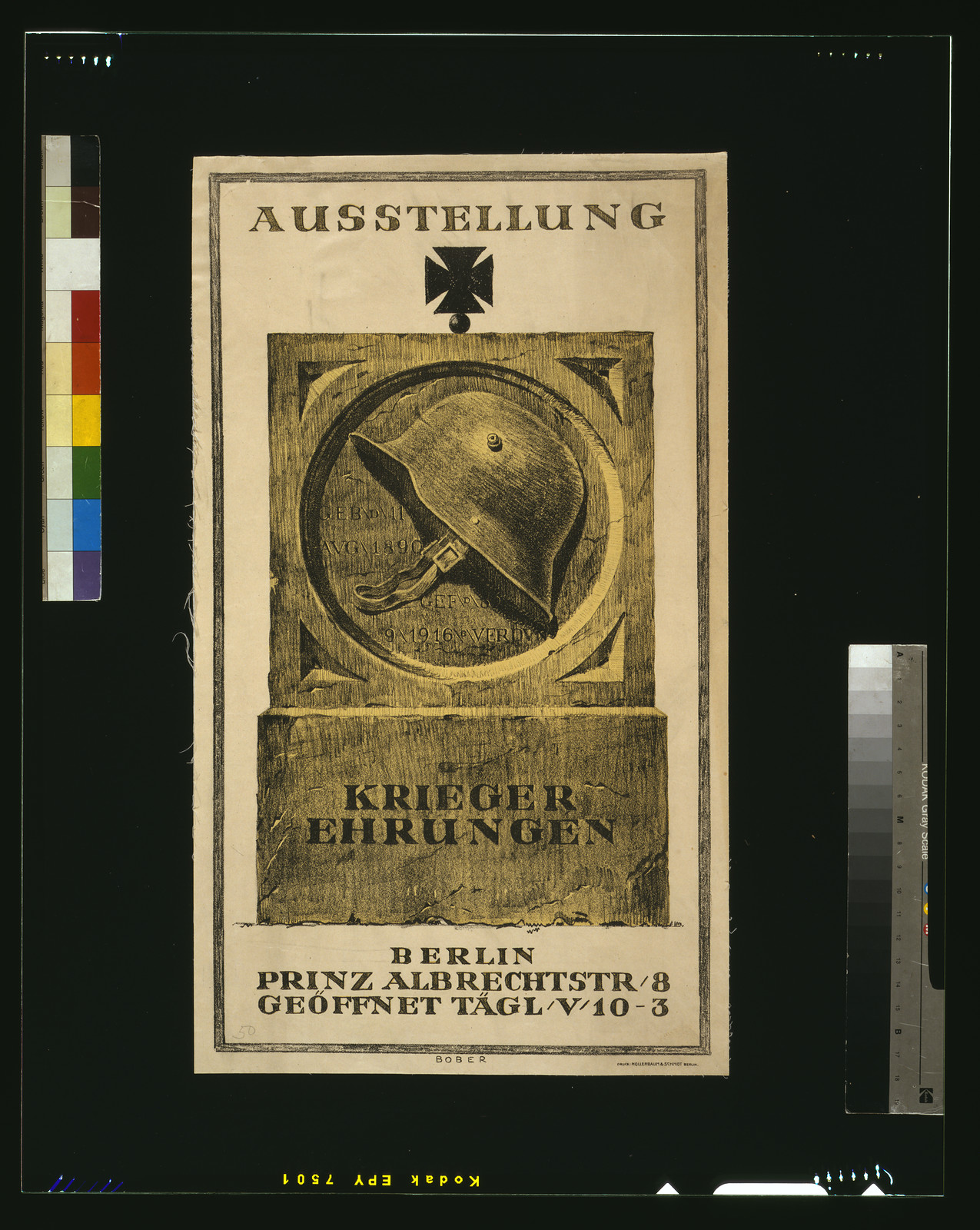 Ausstellung Kriegerehrungen / Bober., 1917 — vintage poster