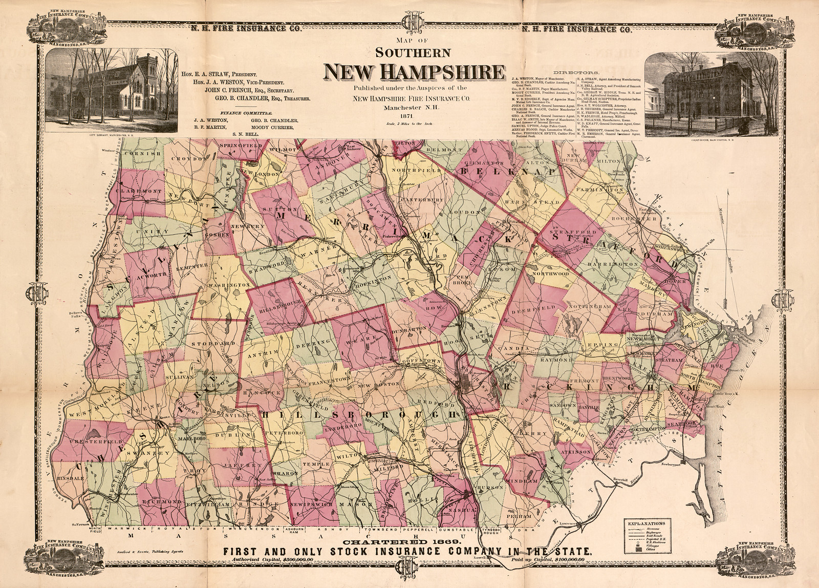 S. New Hampshire, New Hampshire, 1871, 1871 — antique map