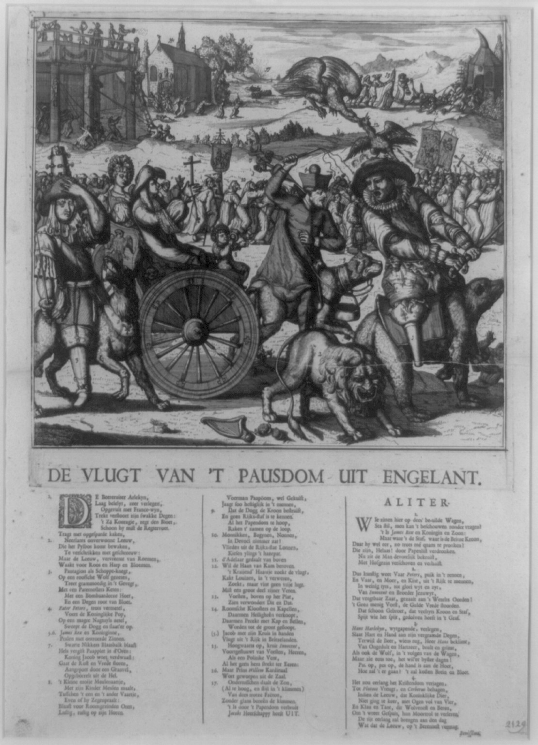 De vlugt van 't pausdom uit Engelant, [1689] — historic print