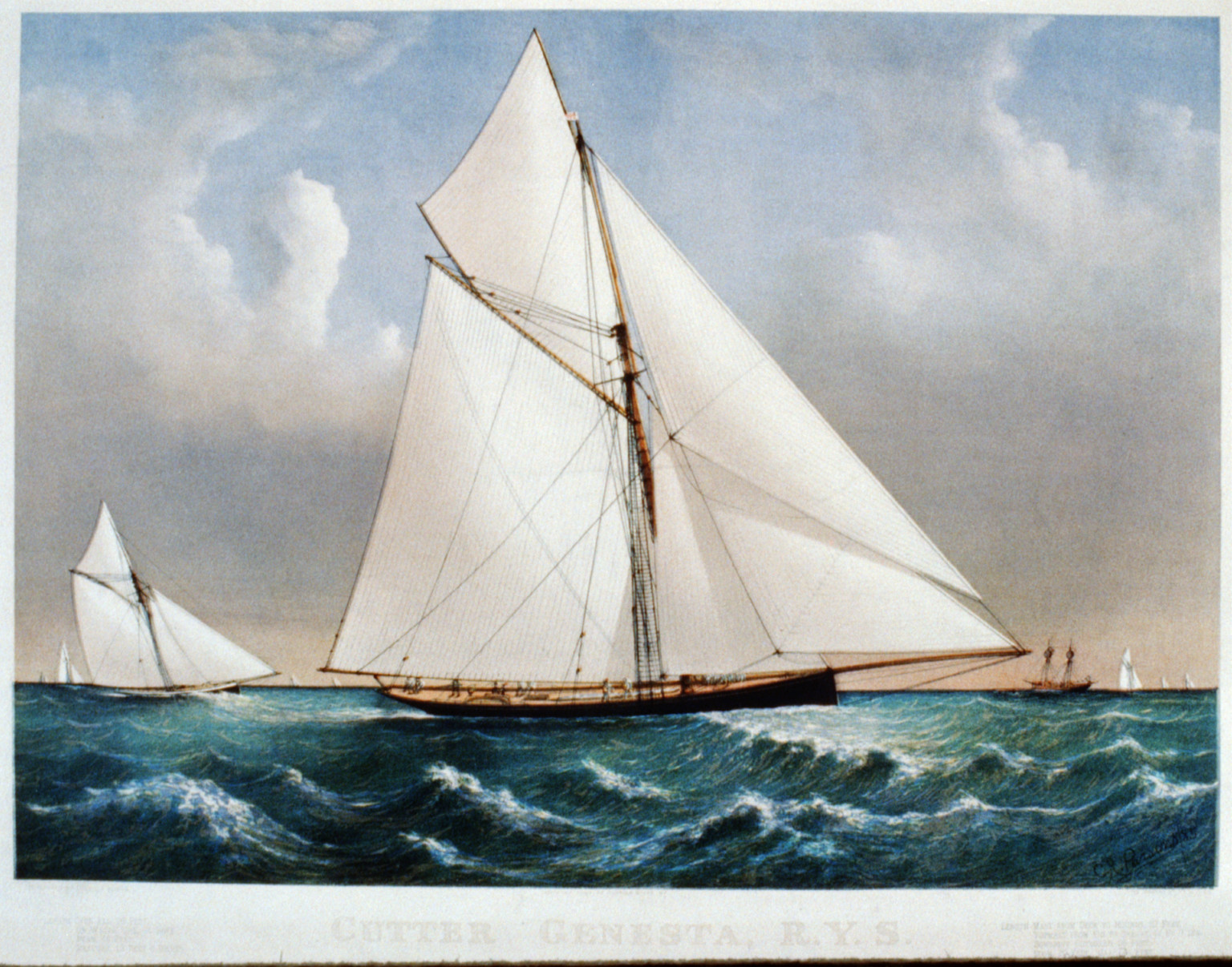Cutter Genesta, R.Y.S., [New York] : Currier & Ives, 1885. — antique lithograph