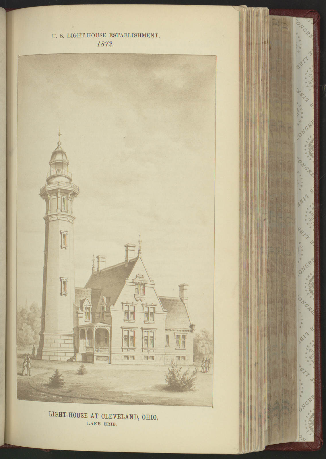 Light-House at Cleveland, Ohio, Lake Erie — historic image