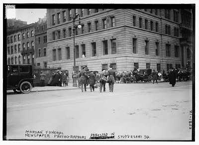 Morgan funeral - newspaper photographers arrested in Stuyvesant Sq.