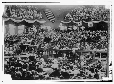 roosevelt speaking at convention hall