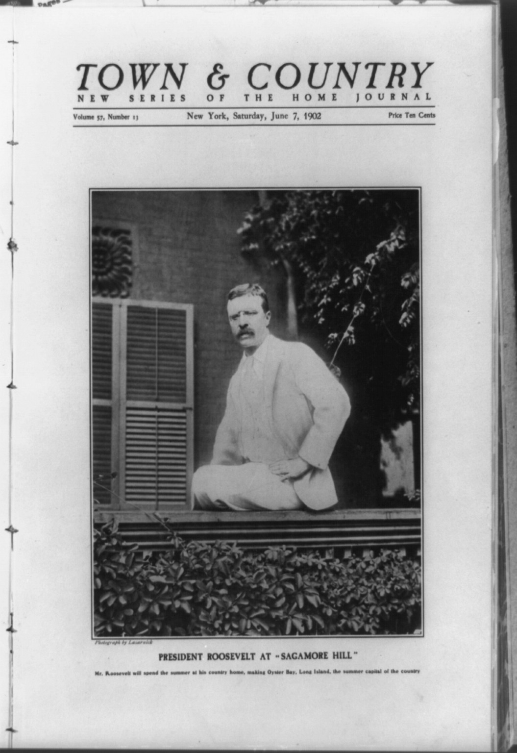 President Roosevelt at Sagamore Hill, 1902 — historic print