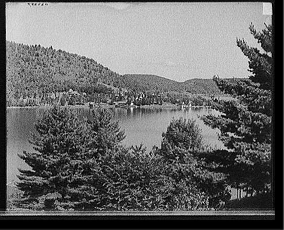 [Hearts Bay from Rogers' Rock Hotel, Lake George, N.Y.], [between 1900 and 1910] — historic photograph