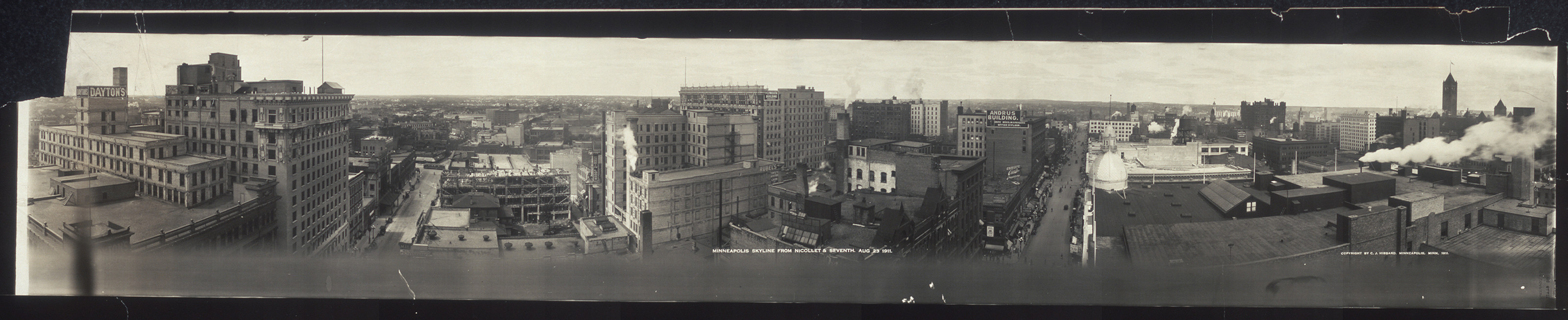 Minneapolis skyline, Minnesota, 1911, 1911 — historic image