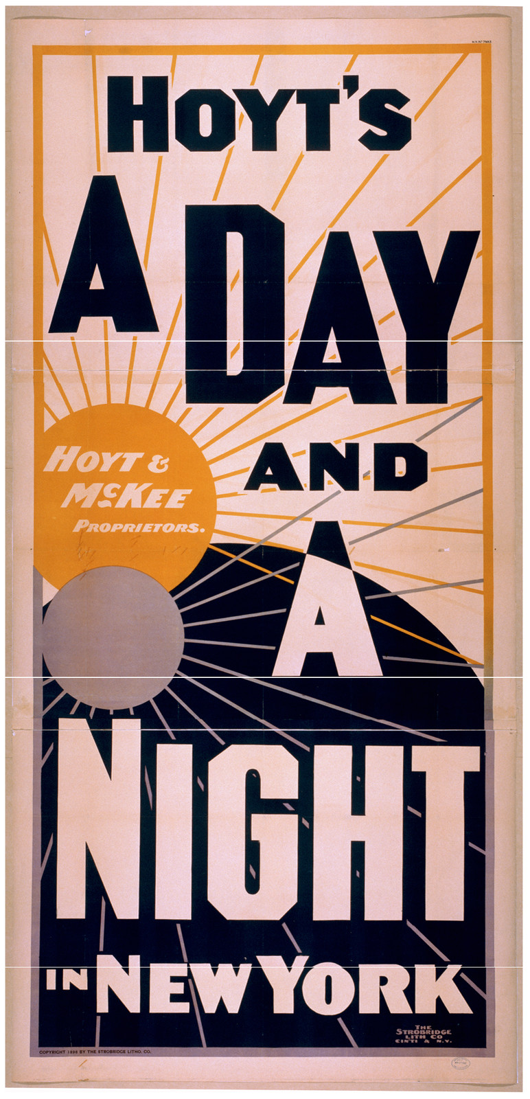 Hoyts A day and a night in New York, 1898 — vintage poster