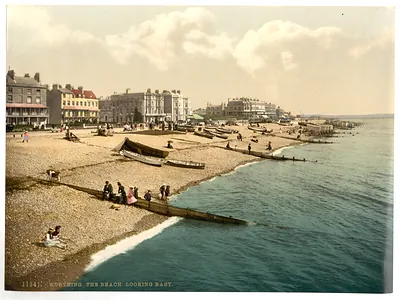 The beach looking east Worthing England