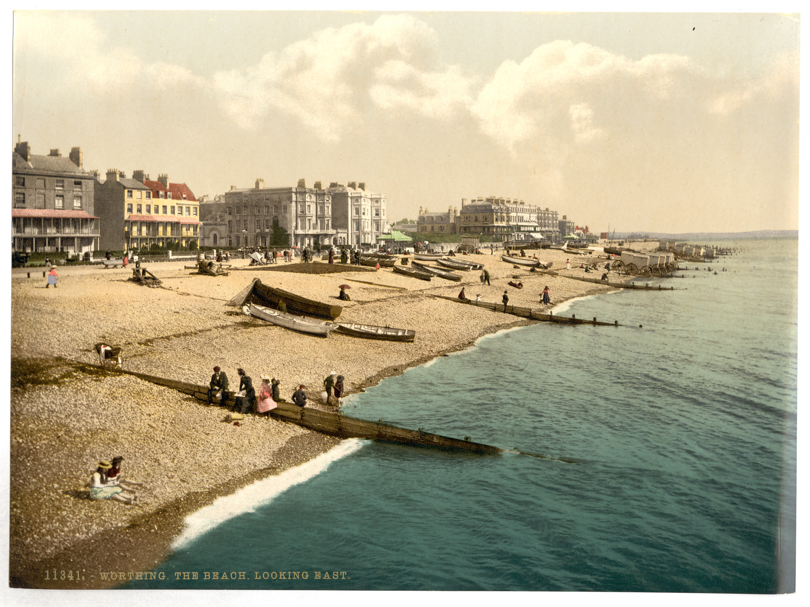 The beach looking east Worthing England, [between ca. 1890 and ca. 1900]. — historic print