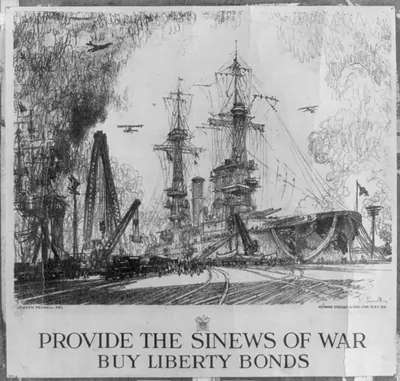 Provide the sinews of war buy Liberty Bonds / Joseph Pennell del. Heywood Strasser Voigt Litho. Co. N.Y. Imp.