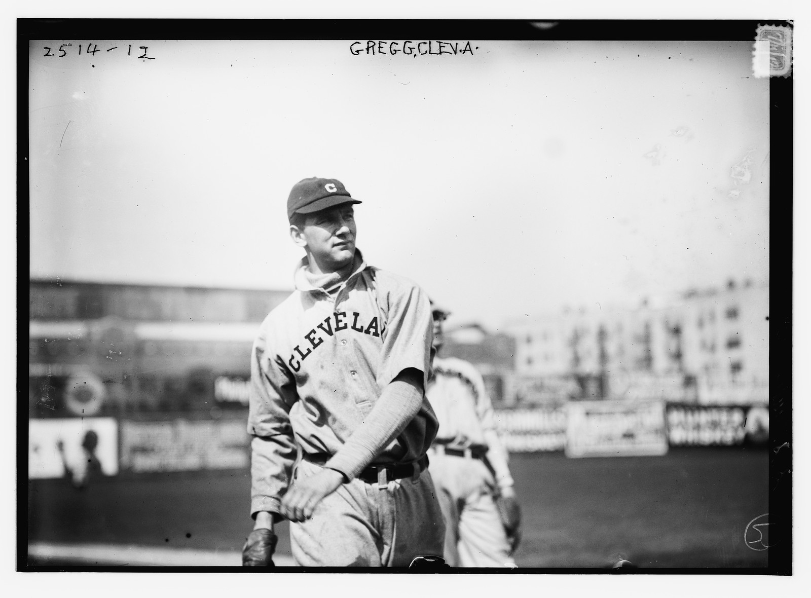 Vean Gregg, Cleveland AL, at Hilltop Park, NY (baseball), [1912] — historic photograph