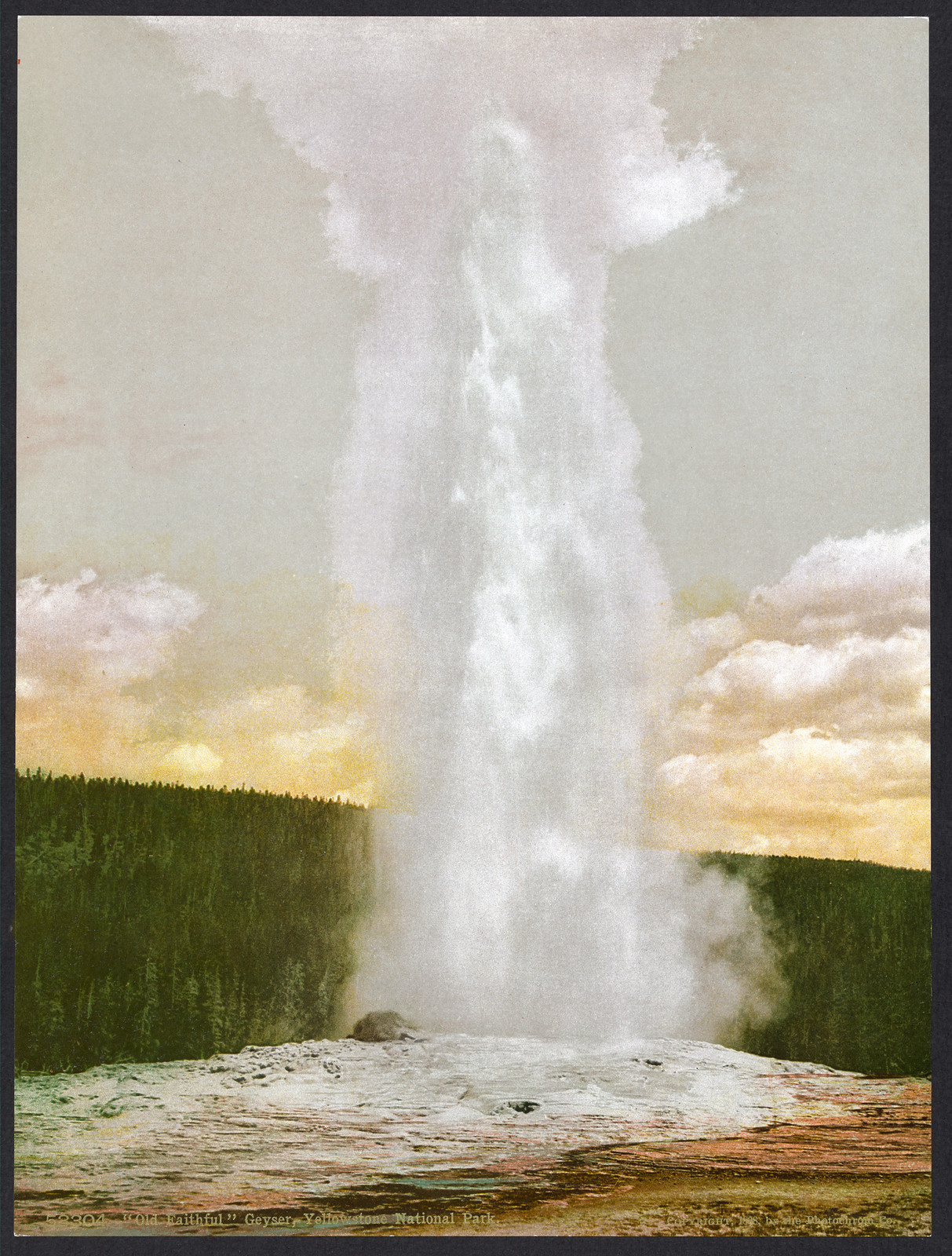 Old Faithful Geyser, Yellowstone National Park — historic image