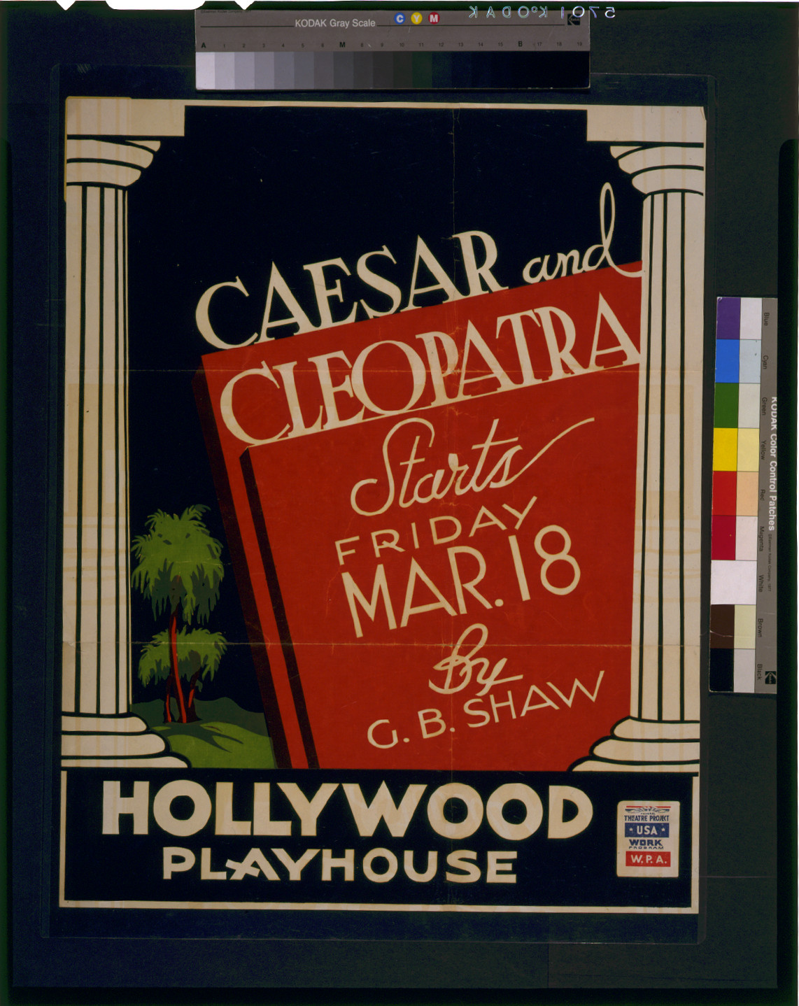 Caesar and Cleopatra, by G.B. Shaw ... Hollywood Playhouse, [California : Federal Art Project, 1938] — vintage poster