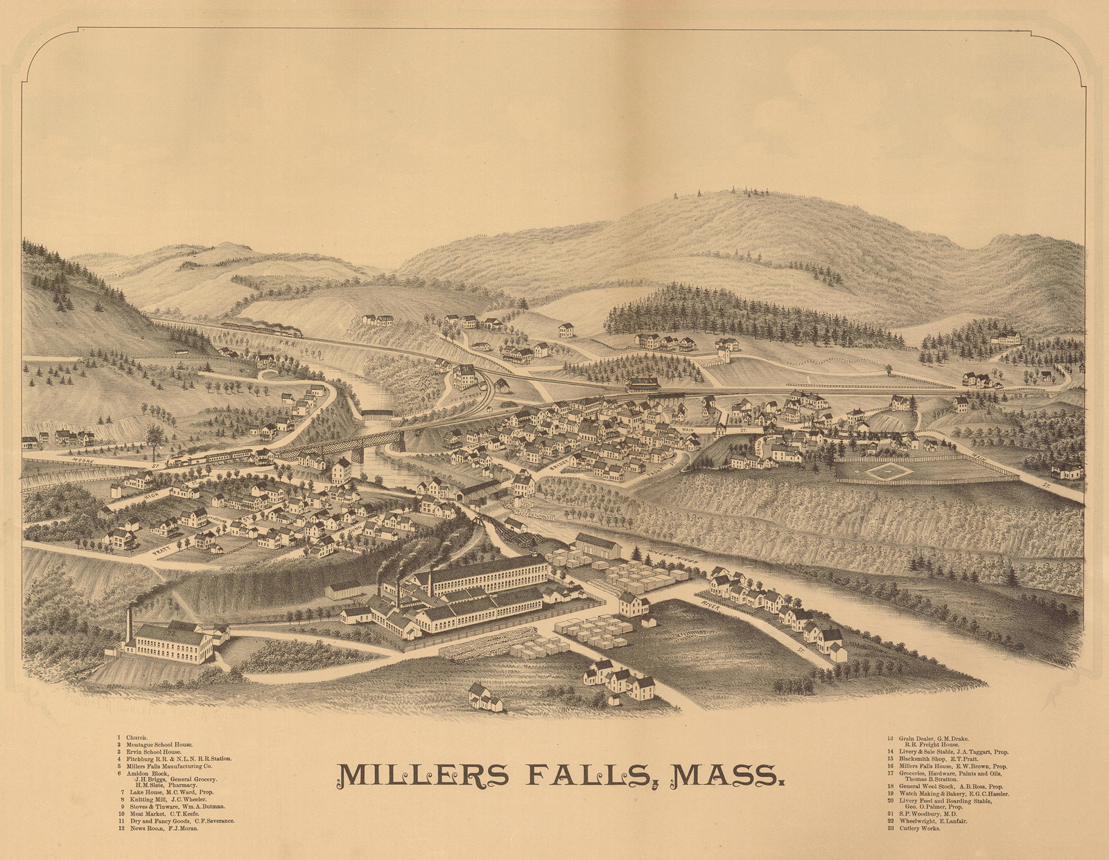 Millers Falls, Massachusetts, 1880, 1880 — antique map