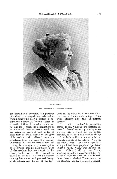 Ada L. Howard, first president of Wellesley College